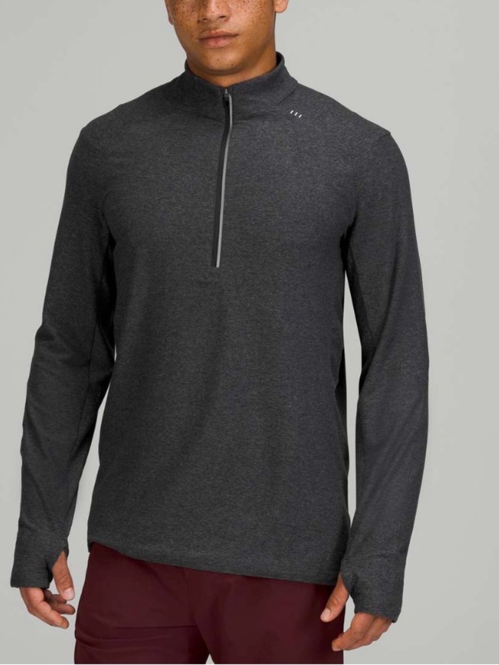 Lululemon Surge Warm 1/2 Zip Heathered Graphite Grey/Black Men’s XL